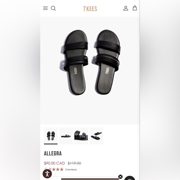 BNWT Tkees Allegra sandal. Size 8 (fit more like a 7) Black - Picture 6 of 6